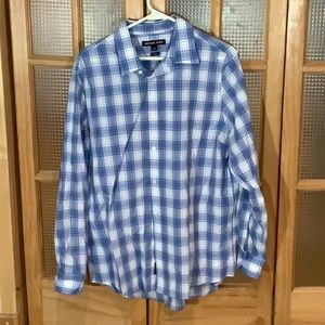 Michael Kors Button Down Long Sleeve Blue Shirt L